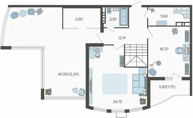 Квартира 194.10 м2 в ЖК Режиссёр